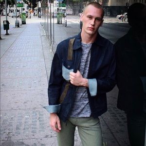 Custom suede Denim designer jacket